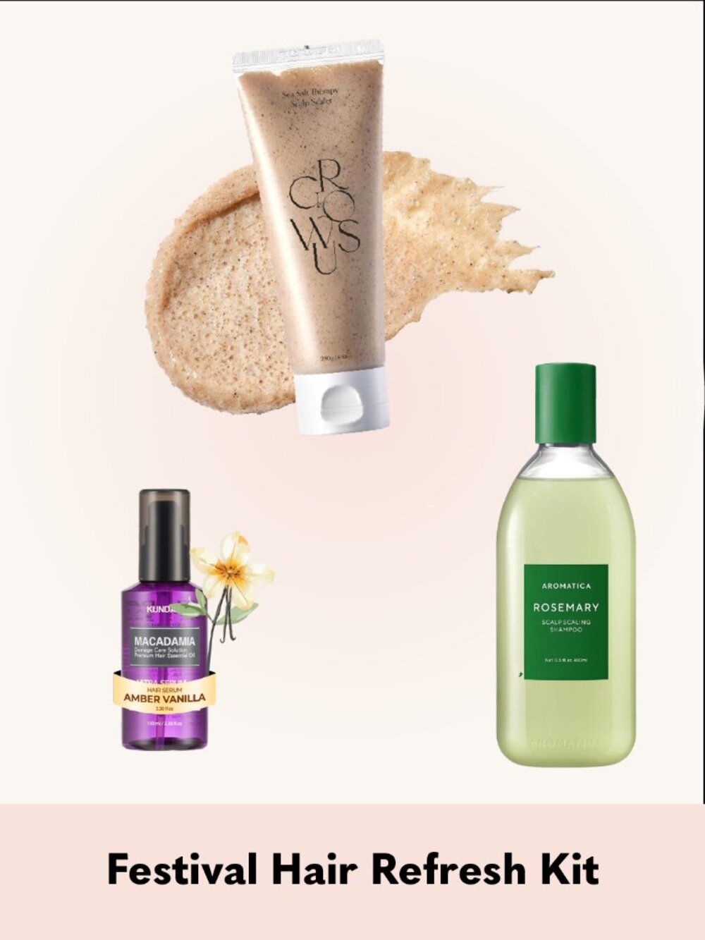 Festival and Sun Hair Refresh Kit - Growus, Aromatica, Kundal